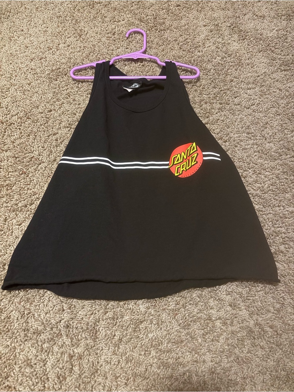 Santa Cruz Skateboards Black Tank with Red & Yellow Logo